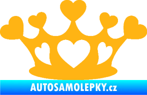 Samolepka Srdíčka korunka světle oranžová