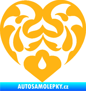 Samolepka Srdíčko 007 světle oranžová