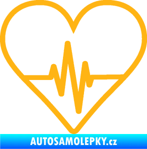 Samolepka Srdíčko 017 ekg křivka světle oranžová
