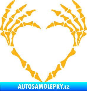 Samolepka Srdíčko z kostí světle oranžová