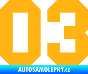 Samolepka Startovní číslo 03 světle oranžová