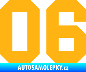 Samolepka Startovní číslo 06 světle oranžová