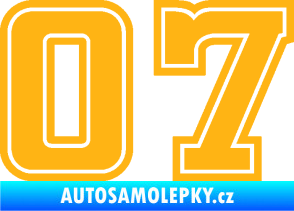 Samolepka Startovní číslo 07 typ 5 světle oranžová