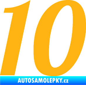 Samolepka Startovní číslo 10 typ 3 světle oranžová