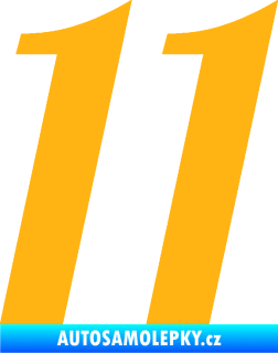 Samolepka Startovní číslo 11 typ 3   světle oranžová