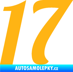 Samolepka Startovní číslo 17 typ 3        světle oranžová