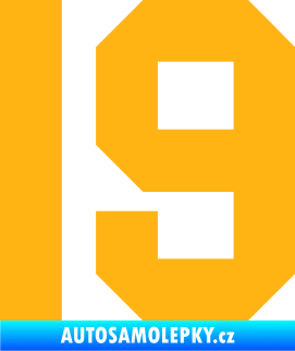 Samolepka Startovní číslo 19 světle oranžová