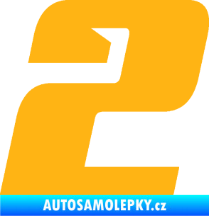 Samolepka Startovní číslo 2 typ 6 světle oranžová