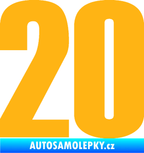 Samolepka Startovní číslo 20 typ 2       světle oranžová
