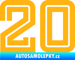 Samolepka Startovní číslo 20 typ 7 světle oranžová