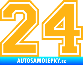 Samolepka Startovní číslo 24 typ 4 světle oranžová