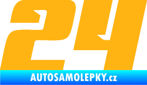 Samolepka Startovní číslo 24 typ 6 světle oranžová