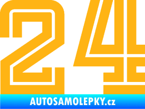 Samolepka Startovní číslo 24 typ 7 světle oranžová