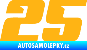 Samolepka Startovní číslo 25 typ 6 světle oranžová