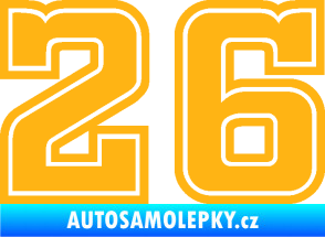 Samolepka Startovní číslo 26 typ 5 světle oranžová