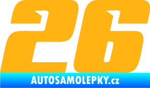Samolepka Startovní číslo 26 typ 6 světle oranžová