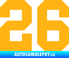Samolepka Startovní číslo 26 světle oranžová