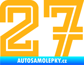 Samolepka Startovní číslo 27 typ 7 světle oranžová