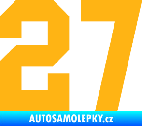 Samolepka Startovní číslo 27 světle oranžová