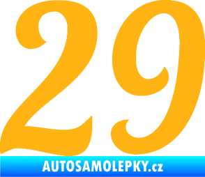 Samolepka Startovní číslo 29 typ 3 světle oranžová