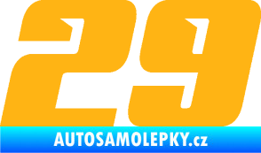 Samolepka Startovní číslo 29 typ 6 světle oranžová