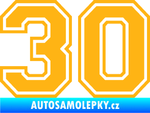 Samolepka Startovní číslo 30 typ 4 světle oranžová