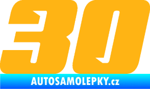 Samolepka Startovní číslo 30 typ 6 světle oranžová