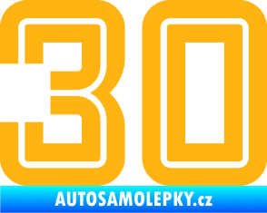 Samolepka Startovní číslo 30 typ 7 světle oranžová