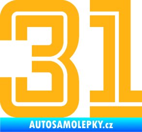 Samolepka Startovní číslo 31 typ 7 světle oranžová