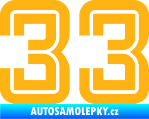 Samolepka Startovní číslo 33 typ 7 světle oranžová