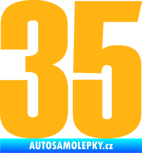 Samolepka Startovní číslo 35 typ 2  světle oranžová