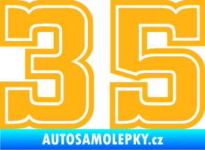 Samolepka Startovní číslo 35 typ 5 světle oranžová