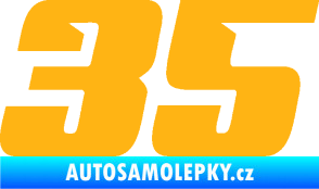 Samolepka Startovní číslo 35 typ 6 světle oranžová