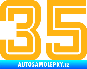 Samolepka Startovní číslo 35 typ 7 světle oranžová