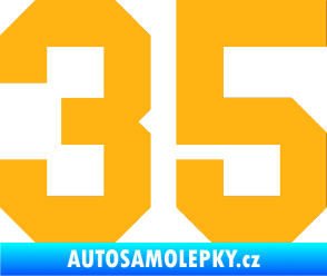 Samolepka Startovní číslo 35 světle oranžová