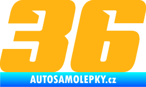 Samolepka Startovní číslo 36 typ 6 světle oranžová
