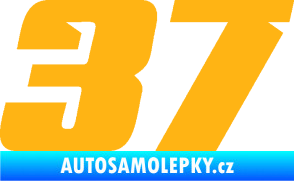 Samolepka Startovní číslo 37 typ 6 světle oranžová