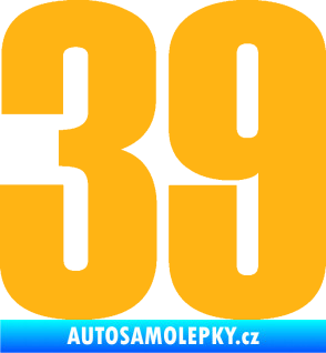 Samolepka Startovní číslo 39 typ 2      světle oranžová