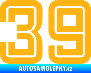 Samolepka Startovní číslo 39 typ 7 světle oranžová