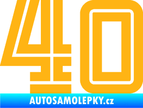 Samolepka Startovní číslo 40 typ 7 světle oranžová