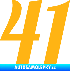 Samolepka Startovní číslo 41 typ 3 světle oranžová
