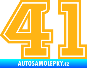Samolepka Startovní číslo 41 typ 5 světle oranžová