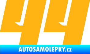 Samolepka Startovní číslo 44 typ 6 světle oranžová