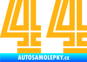 Samolepka Startovní číslo 44 typ 7 světle oranžová