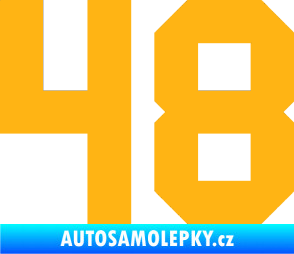 Samolepka Startovní číslo 48 světle oranžová