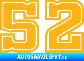 Samolepka Startovní číslo 52 typ 5 světle oranžová