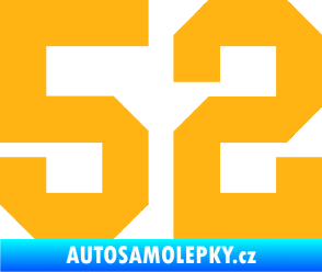 Samolepka Startovní číslo 52 světle oranžová