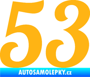 Samolepka Startovní číslo 53 typ 3 světle oranžová