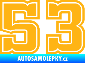 Samolepka Startovní číslo 53 typ 5 světle oranžová