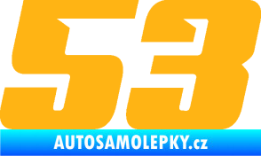 Samolepka Startovní číslo 53 typ 6 světle oranžová